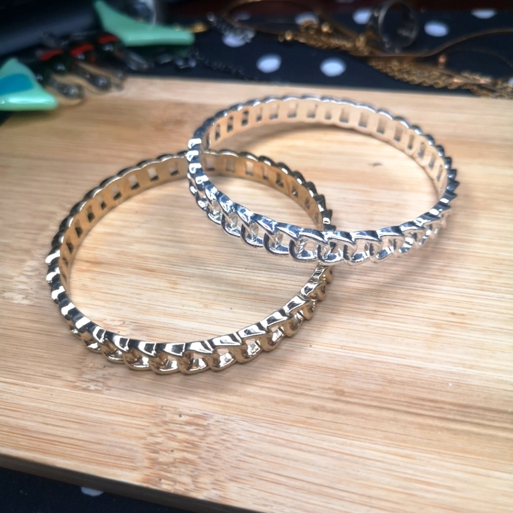 Silver and Gold Fashion Bangles